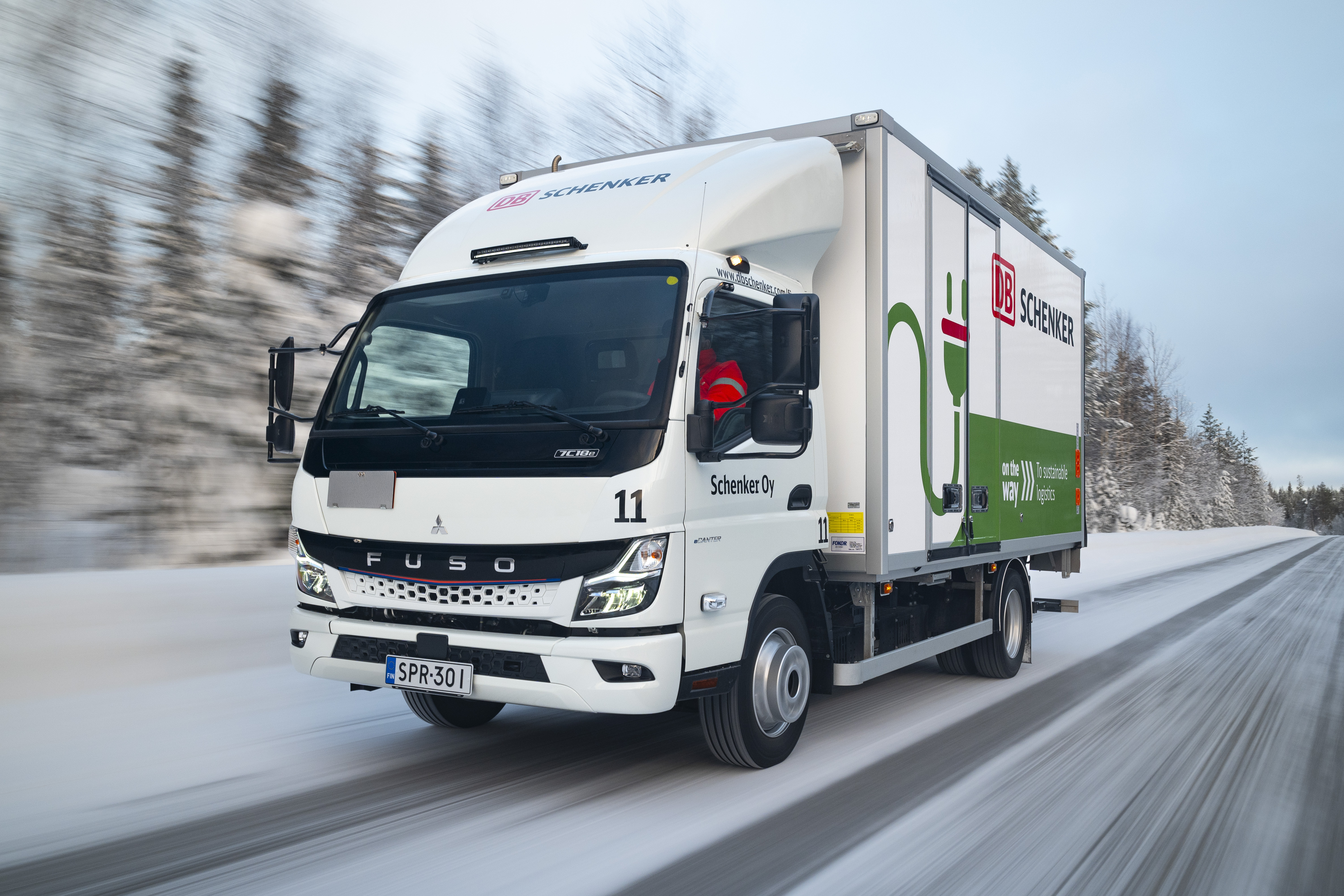 FUSO eCanters Operate in Icy Northern Finland, Proving Cold-weather Performance